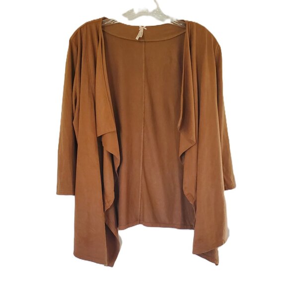 Lapis Boho Open Front Asymmetrical Chamois Jacket Large - Picture 1 of 3